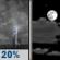 Monday Night: A 20 percent chance of showers and thunderstorms before 11pm.  Partly cloudy, with a low around 59.